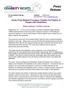 Ethics / Ashley Treatment / Disability rights movement / Disability / Human rights / Utah Disability Law Center / Disability rights / Medicine / Health