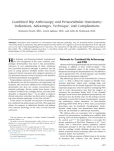 Combined Hip Arthroscopy and Periacetabular Osteotomy: Indications, Advantages, Technique, and Complications