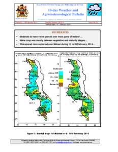 Department of Climate Change and Meteorological Services  10-day Weather and Agrometeorological Bulletin REPUBLIC OF MALAWI