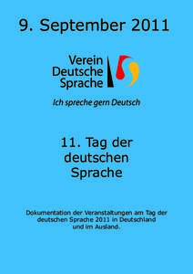 9. SeptemberTag der deutschen Sprache Dokumentation der Veranstaltungen am Tag der