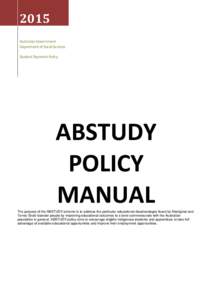 2015 Australian Government Department of Social Services Student Payments Policy  ABSTUDY