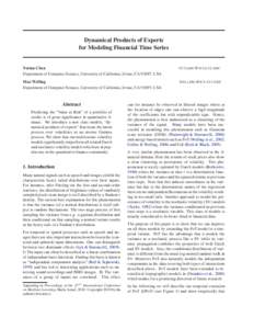 Dynamical Products of Experts for Modeling Financial Time Series