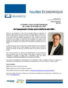 Bulletin publié par le CLD de la région de Rivière-du-Loup Rivière 8e RENDEZ RENDEZ-VOUS SOCIOÉCONOMIQUE