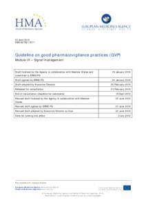 22 June 2012 EMAGuideline on good pharmacovigilance practices (GVP) Module IX – Signal management