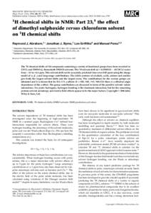 MAGNETIC RESONANCE IN CHEMISTRY Magn. Reson. Chem. 2006; 44: 491–509 Published online 5 January 2005 in Wiley InterScience (www.interscience.wiley.com). DOI: [removed]mrc[removed]