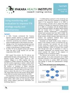 Spotlight March 2012 Issue 10 Using monitoring and evaluation to improve ITN
