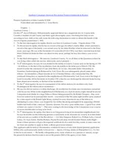 Southern Campaign American Revolution Pension Statements & Rosters Pension Application of John Coombs W1828 Transcribed and annotated by C. Leon Harris Virginia } Loudoun County } On this 27th day of February 1834 person