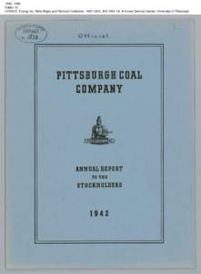 1942, 1942 Folder 10 CONSOL Energy Inc. Mine Maps and Records Collection, [removed], AIS[removed], Archives Service Center, University of Pittsburgh 1942, 1942 Folder 10