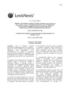 Lead plaintiff / Federal Rules of Civil Procedure / Plaintiff / Washington Mutual / Lawsuit / Laffey Matrix / Milberg / Civil law / Law / Class action