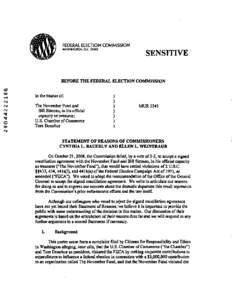 FEDERAL ELECTION COMMISSION  SENSITIVE BEFORE THE FEDERAL ELECTION COMMISSION CO