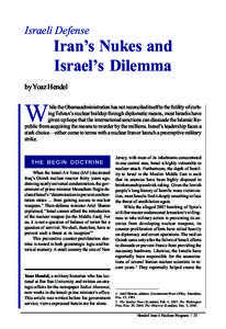 Israeli Defense  Iran’s Nukes and Israel’s Dilemma by Yoaz Hendel