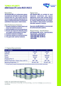 Technical Data Sheets  elin Greases EPL series (NLGI 0, NLGI 2) Description  Typical uses