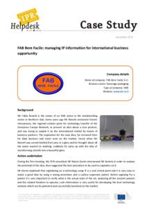 December[removed]FAB Bere Facile: managing IP information for international business opportunity  Company details