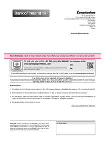 Merrill Corp - Bank of Ireland AGC Form of Direction [FOD] Red ED| 105678 | 11-Mar-15 17:24 | ba | Sequence: 1 CHKSUM Content: 2777 Layout: 57782 Graphics: 31507 CLEAN  All Correspondence to: