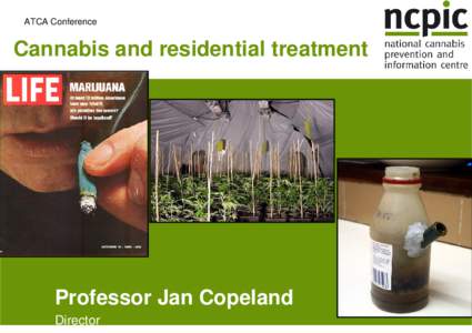 ATCA Conference  Cannabis and residential treatment Professor Jan Copeland Director