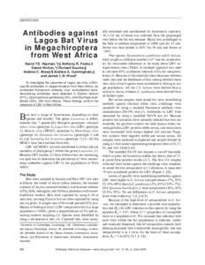 DISPATCHES  Antibodies against Lagos Bat Virus in Megachiroptera from West Africa