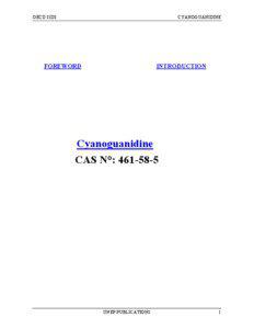 OECD SIDS  CYANOGUANIDINE