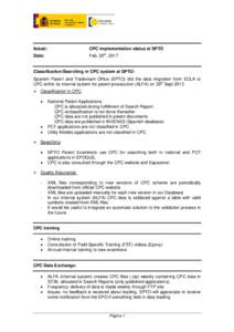 Issue:  CPC implementation status at SPTO Date: