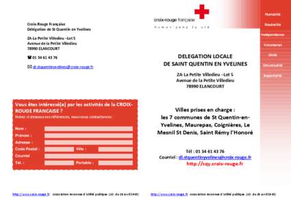 Humanité  Croix-Rouge Française Délégation de St Quentin en Yvelines  Neutralité