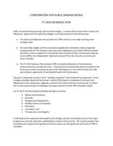FY 2011 Draft Business Plan – FOR INTERNAL USE ONLY - Confidential