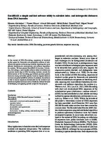 Contributions to Zoology, [removed][removed]ExcaliBAR: a simple and fast software utility to calculate intra- and interspecific distances from DNA barcodes Mansour Aliabadian1, 6, Vincent Nijman2, Ahmad Mahmoudi1, Meh