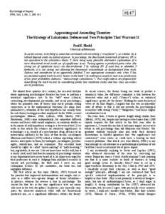 Psychological Inquiry 1990, Vol. 1, No. 2, [removed] #147  Appraising and Amending Theories: