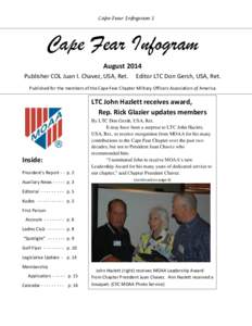 Cape Fear Infogram 1  Cape Fear Infogram August 2014 Publisher COL Juan I. Chavez, USA, Ret.
