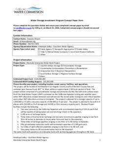 Microsoft Word - DraftAVEK Enterprise Water Bank - WSIP Concept Paper Form.docx