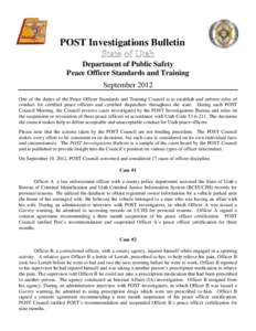POST Investigations Bulletin