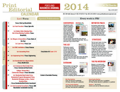 2014  Print Editorial  CALENDAR