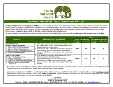 Kenya Wildlife Service / Machakos Institute of Technology / Education in Kenya / Kenya / Kenya Certificate of Secondary Education