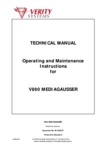 TECHNICAL MANUAL  Operating and Maintenance Instructions for