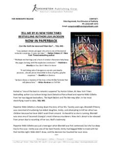 Fiction / Lisa Jackson / Kensington Books / Harlan Coben / Coben