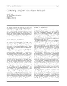 THE NAUTILUS 120(1):1–7, 2006  Page 1 Celebrating a long life: The Nautilus turns 120! José H. Leal
