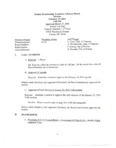 Pontiac Receivership Transition Advisory Board Minutes February 19, 2014 1:00PM Approved March 17, 2014 Pontiac City Hall