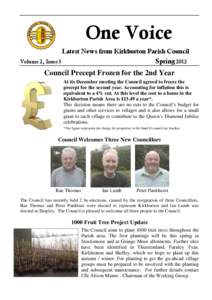 One Voice Latest News from Kirkburton Parish Council Spring[removed]Volume 2, Issue 3
