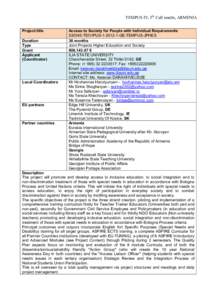 Education reform / Inclusion / Philosophy of education / Special education / Bologna Process / European Union / Armenia / Education / Disability / Education policy