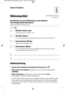 Stimmzettel_KG_Rorschach_Layout[removed]:02 Seite 1  Kanton St.Gallen Stimmzettel