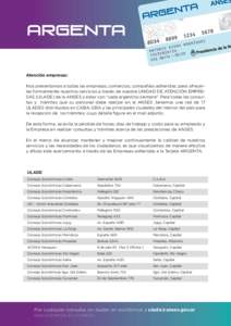 Atención empresas: Nos presentamos a todas las empresas, comercios, compañías adheridas ;para ofrecerles formalmente nuestros servicios a través de nuestra UNIDAD DE ATENCIÓN EMPRESAS (ULADE) de la ANSES y estar con