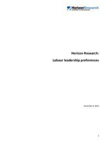 Horizon Research: Labour leadership preferences