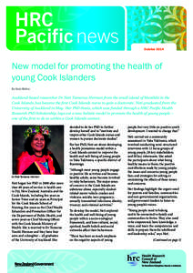 HRC Pacific news October 2014 New model for promoting the health of young Cook Islanders