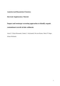 Analytical and Bioanalytical Chemistry  Electronic Supplementary Material Suspect and nontarget screening approaches to identify organic contaminant records in lake sediments