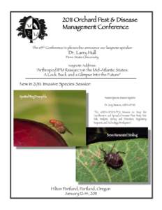    WESTERN ORCHARD PEST AND DISEASE MANAGEMENT CONFERENCE  “The Portland Spray Conference”   (1926 ‐ 2010) 