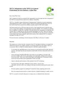 NICTA Submission on the NSW Government Professional Services Industry Action Plan