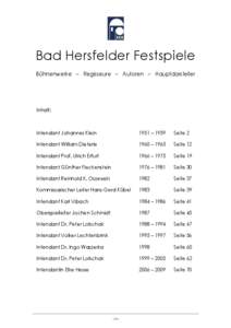 Bad Hersfelder Festspiele Bühnenwerke – Regisseure – Autoren – Hauptdarsteller