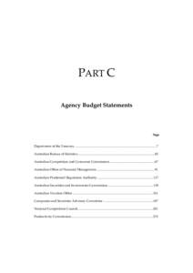 PART C Agency Budget Statements 3DJH  Department of the Treasury .................................................................................................... 7