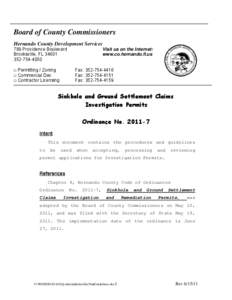 Board of County Commissioners Hernando County Development Services 789 Providence Boulevard Brooksville, FL[removed]4050