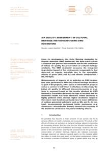 Air Quality Assessment in Cultural Heritage Institutions Using EWO Dosimeters