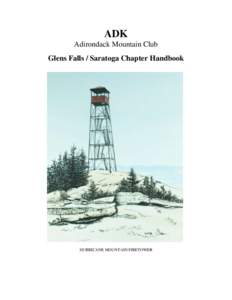 ADK Adirondack Mountain Club Glens Falls / Saratoga Chapter Handbook HURRICANE MOUNTAIN FIRETOWER