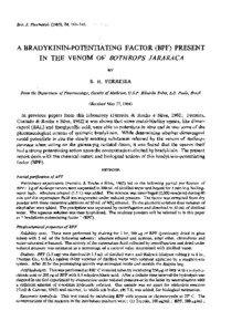 Biology / Vasodilation / Anatomy / ACE inhibitors / Sérgio Henrique Ferreira / Maurício Rocha e Silva / Bradykinin / Kinin system / Cardiovascular physiology